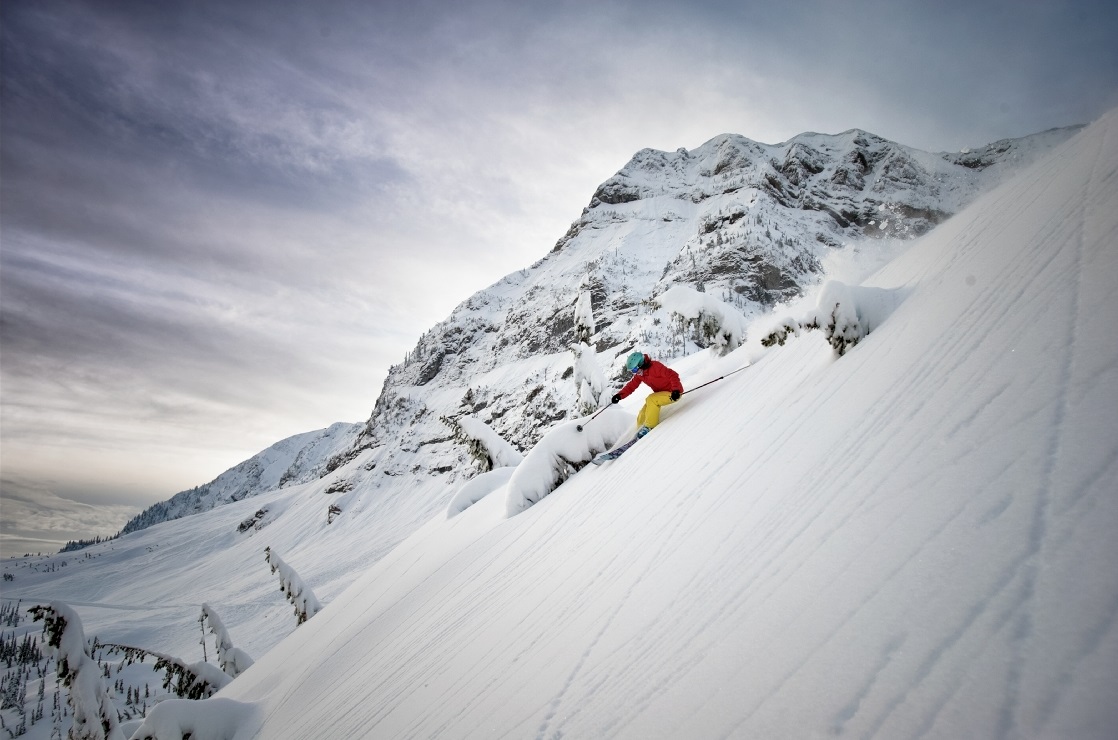 A skier at Fernie Resort in BC