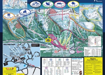 Map of ski resort and trails from Fernie Resort in BC