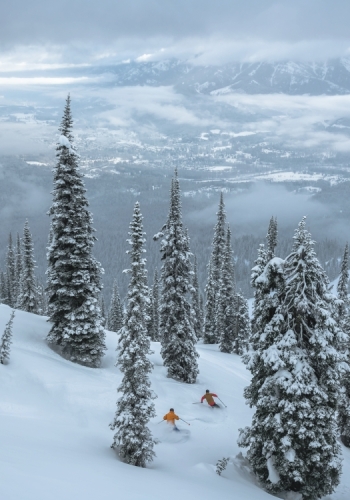 Two skiers at Fernie Alpine Resort