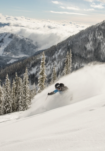 Downhill skiing at Red Mountain Resort