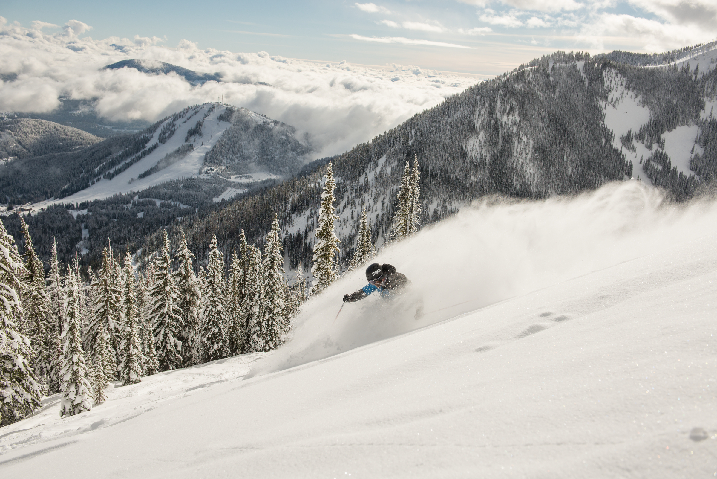 Downhill skiing at Red Mountain Resort
