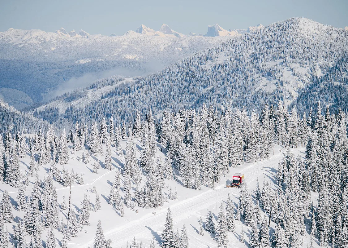 Una vista panorámica de Kirkup Cat en el RED Mountain Resort de Rossland.