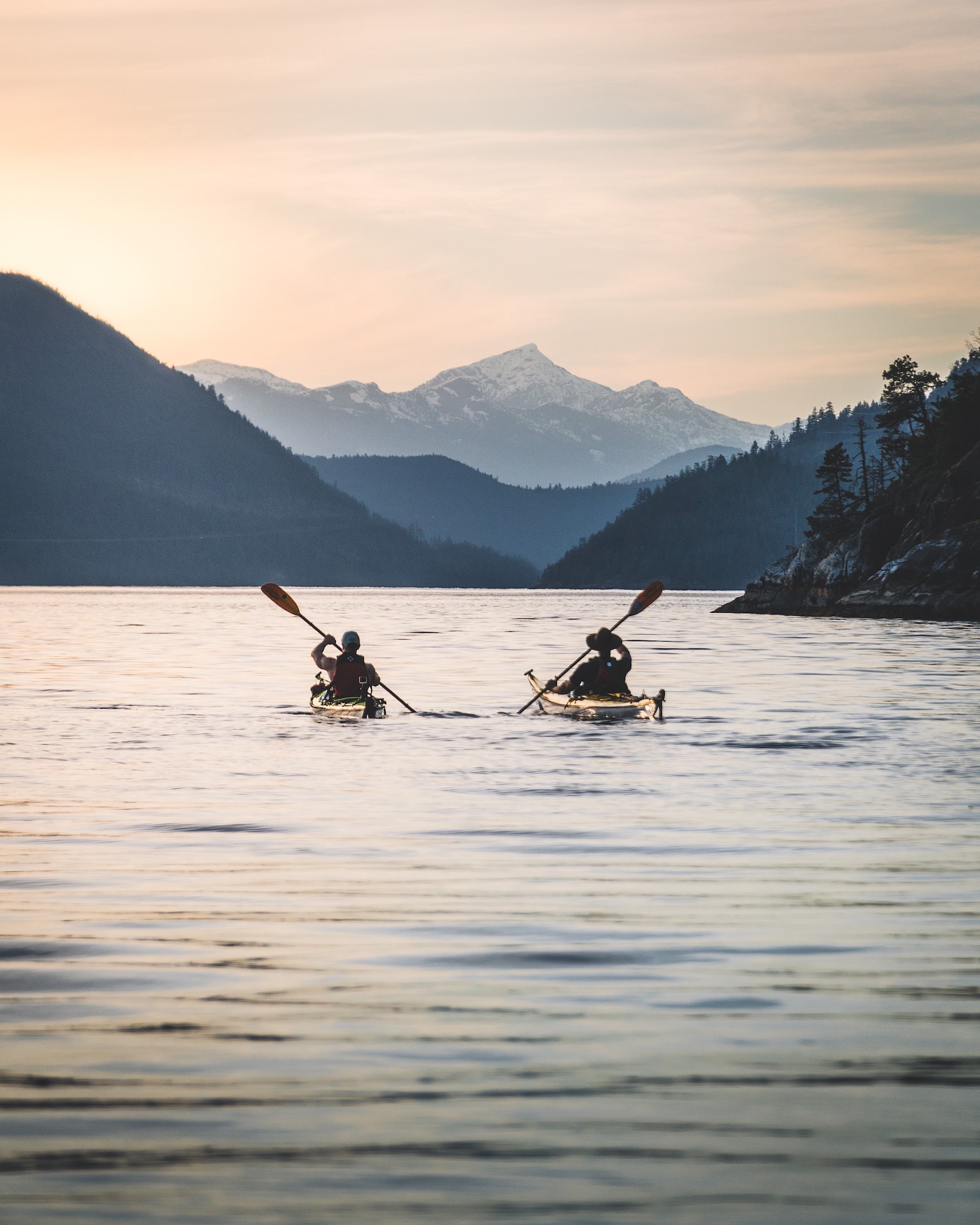 People kayaking on a lake