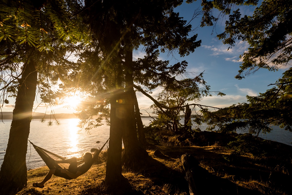 Relaxing on Pender Island.