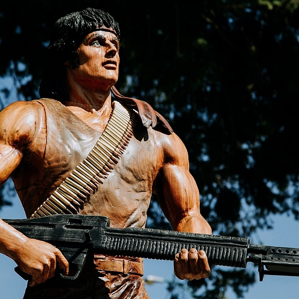 The new Rambo wooden carving in Hope