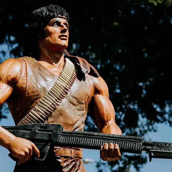 The new Rambo wooden carving in Hope