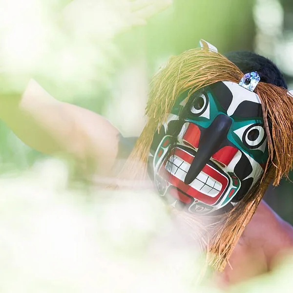 Indigenous mask, meant to represent the 