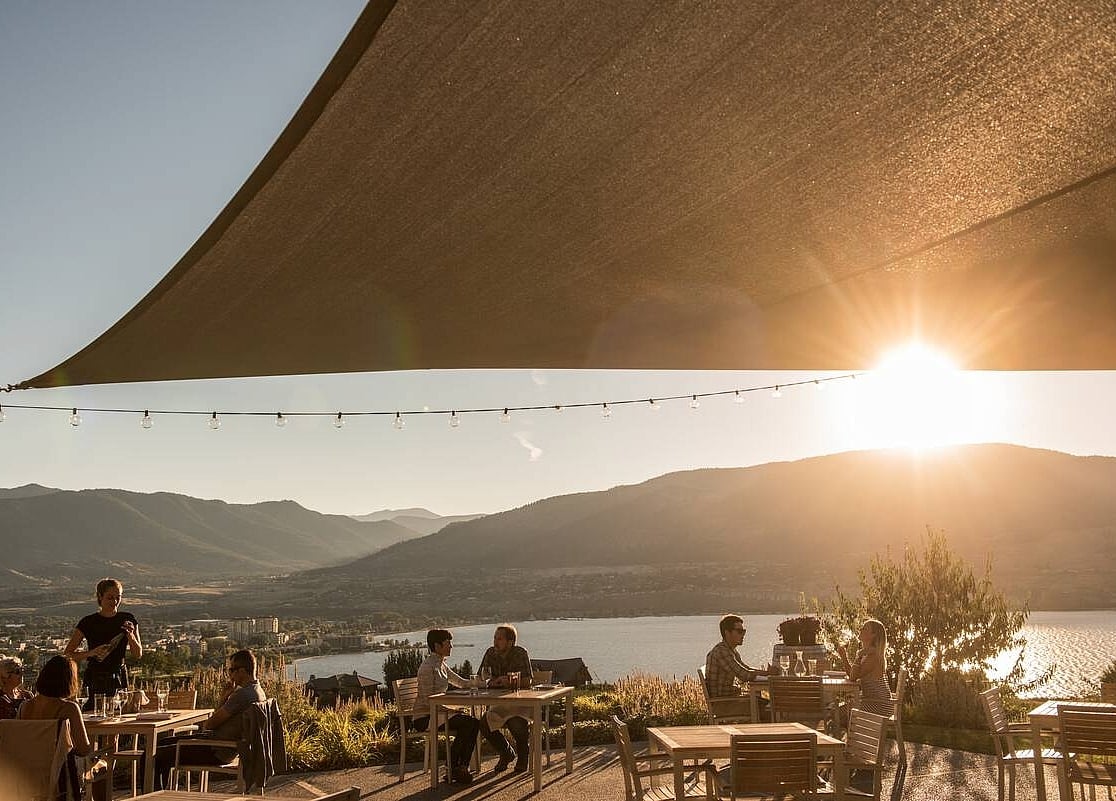 Dining at The Vanilla Pod Restaurant at Poplar Grove Winery with views of Okanagan Lake and Penticton | Kari Medig