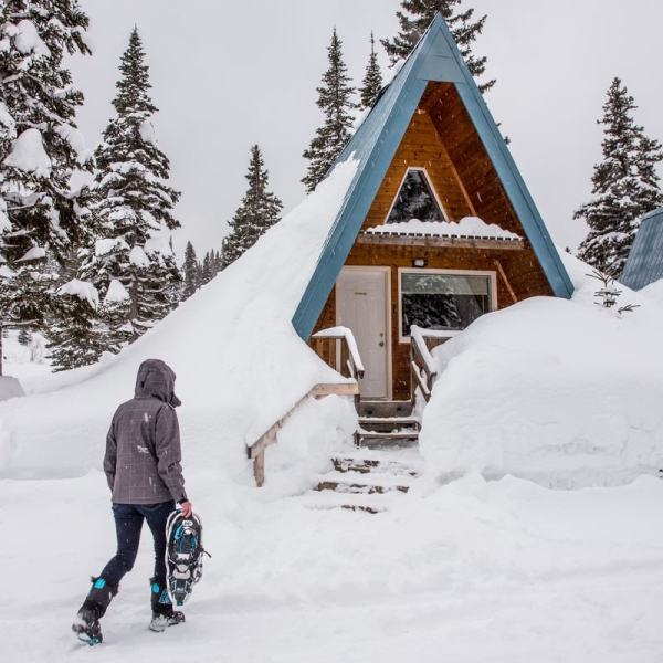 Snowshoeing at Powder King Mountain Resort. Northern BC Tourism/Andrew Strain