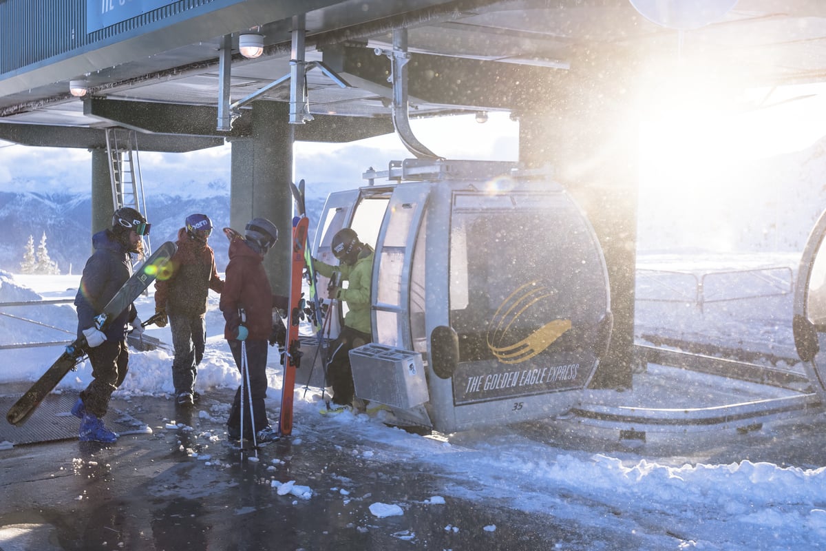 Loading up at Kicking Horse Mountain Resort in the Kootenay Rockies