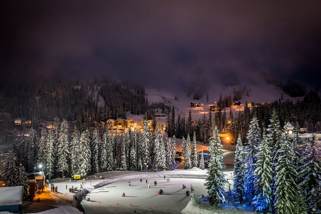 Ice skating at SilverStar Mountain Resort in the Thompson Okanagan
