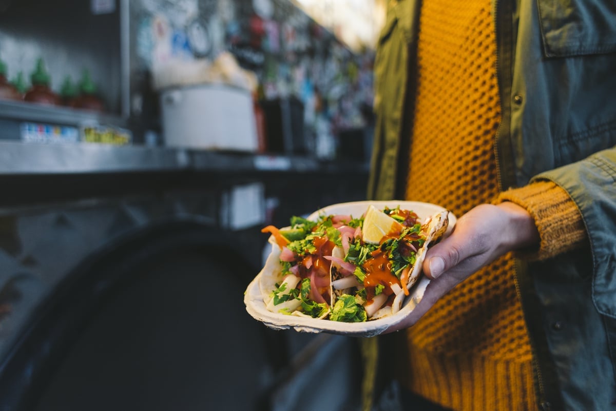Original Tacofino Food truck serving tacos in Tofino