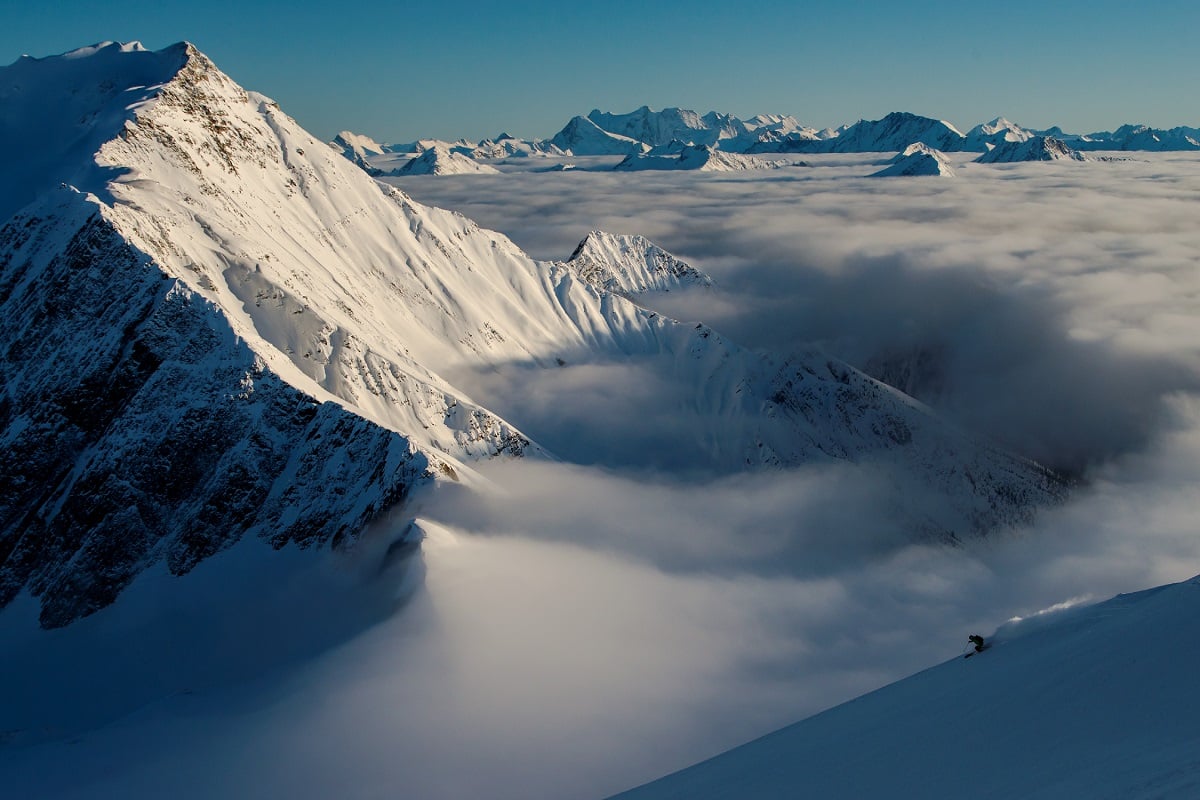 Heli-skiing in the Selkirk Mountains