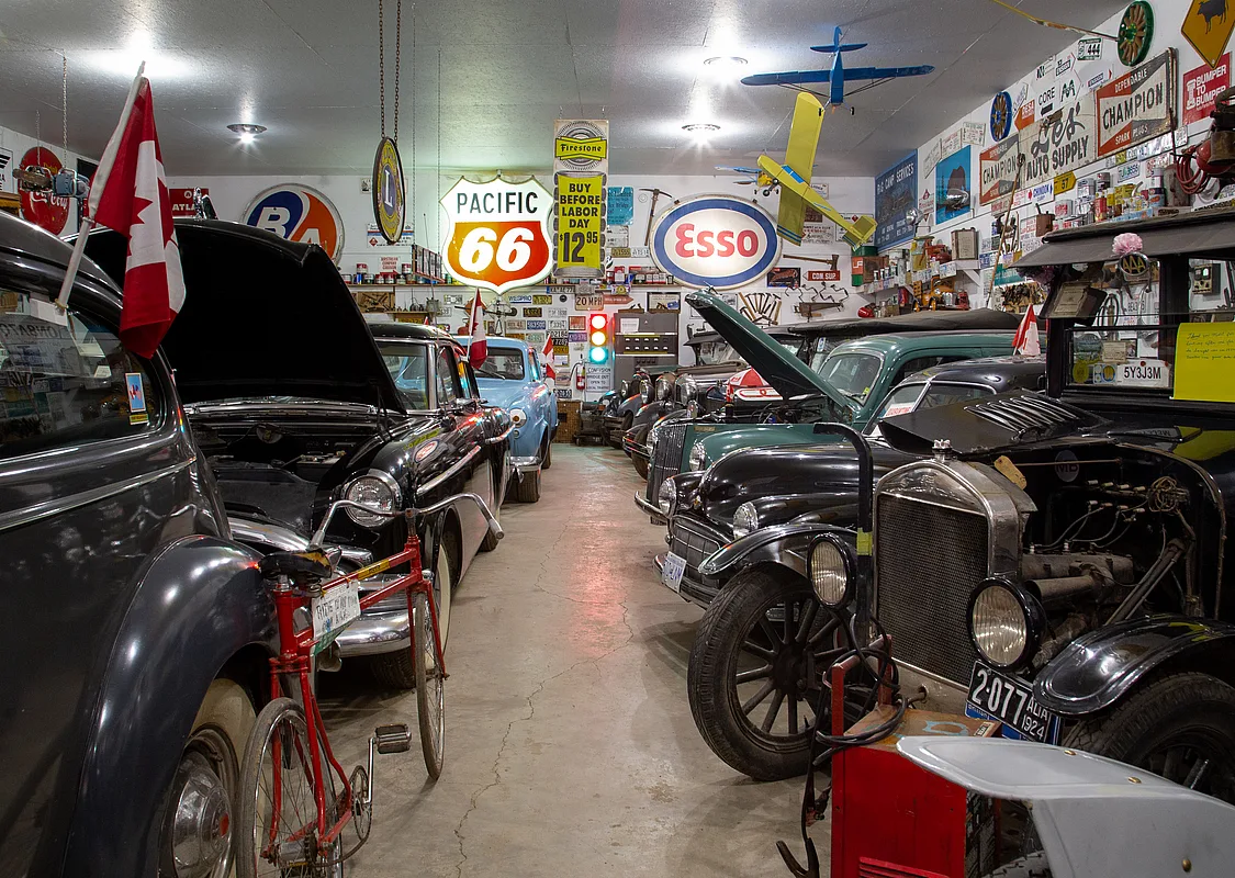 Antique car collection at the Fort Nelson Heritage Museum.