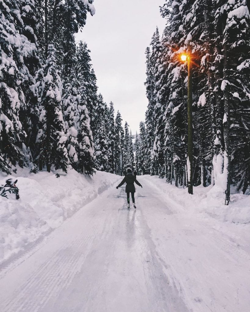 The 1 km (0.6 mi) skating loop at Apex Mountain Resort.