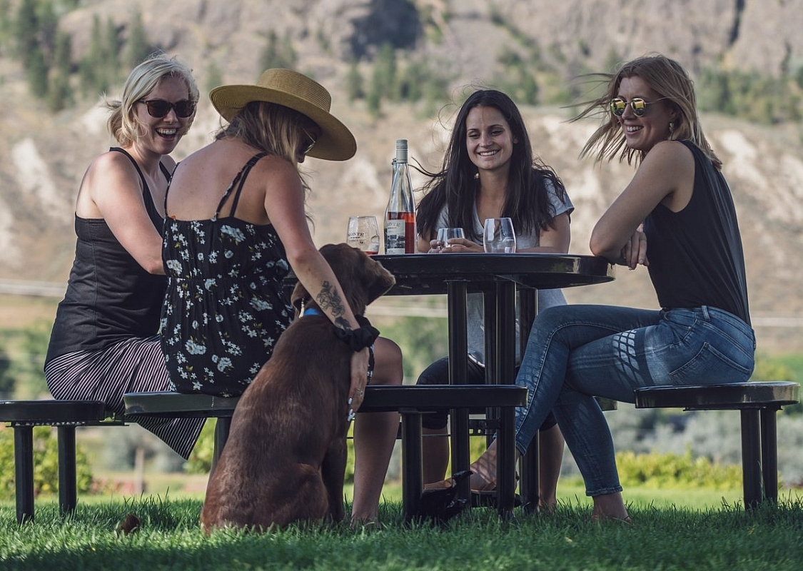 Wine tasting on the lawn at Monte Creek Ranch Winery | Andrew Strain