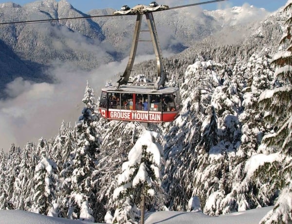 Grouse Mountain gondola in winter