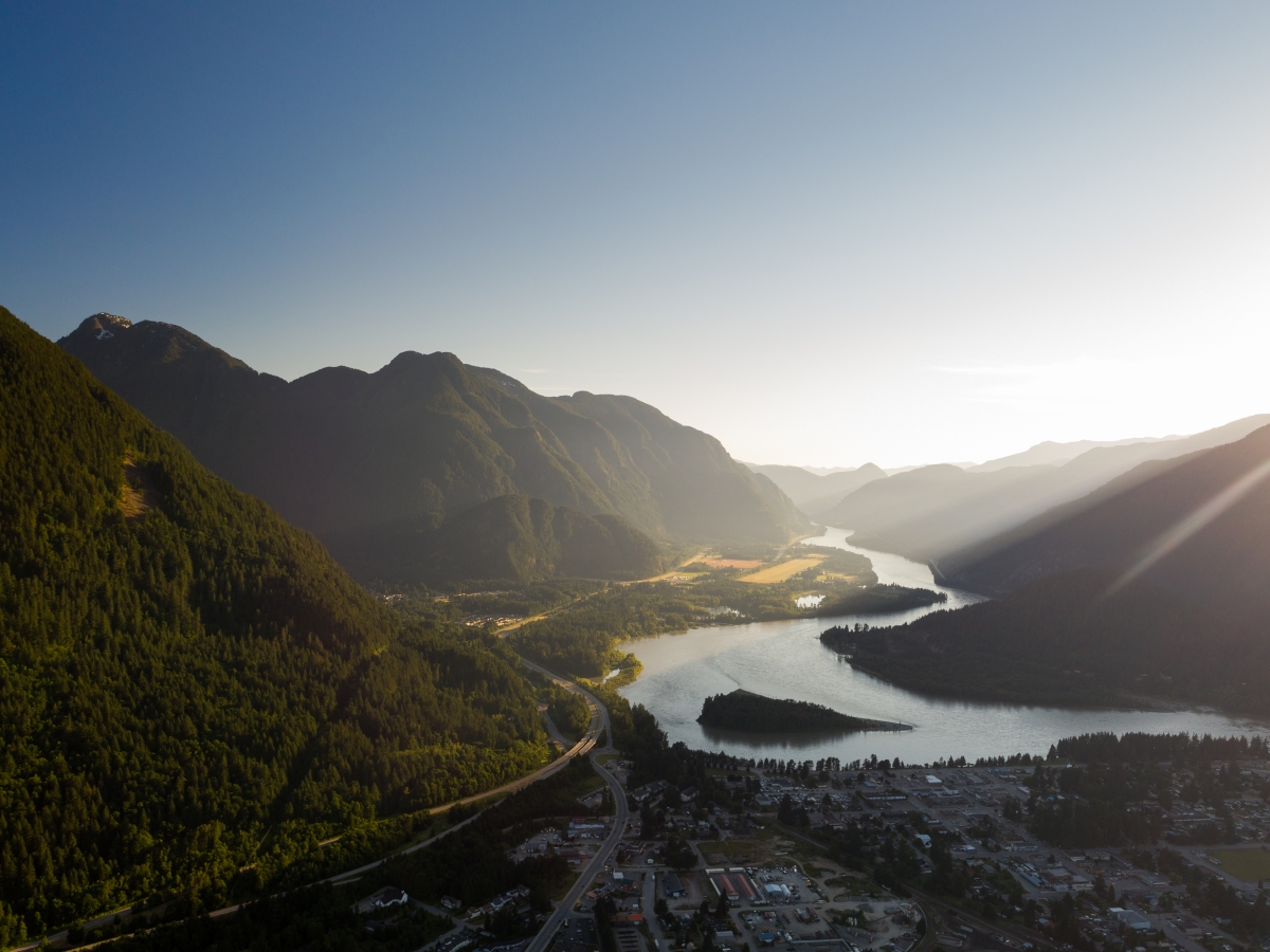 An aerial view of Hope
