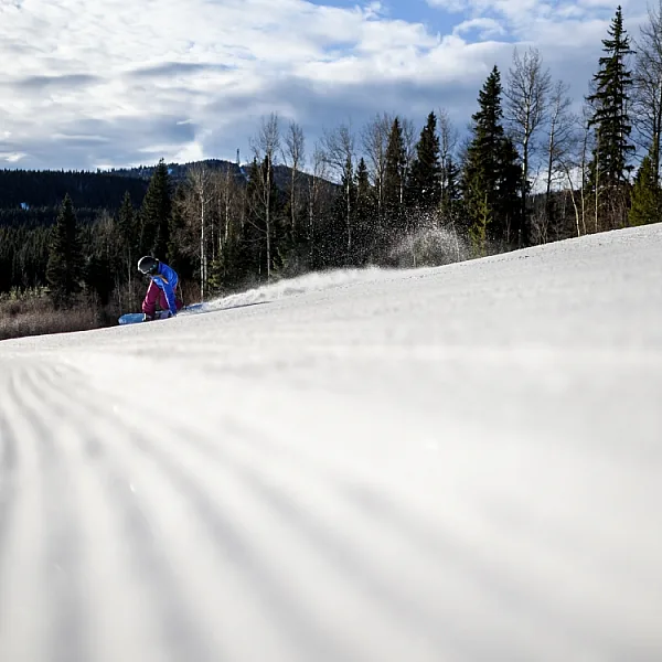 People skiing down tabor mountain