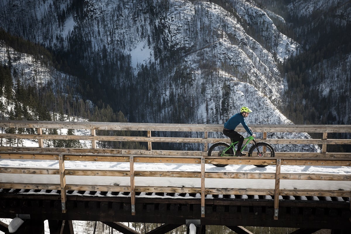 Fat Biking along the Kettle Valley Rail Trail in the Thompson Okanagan