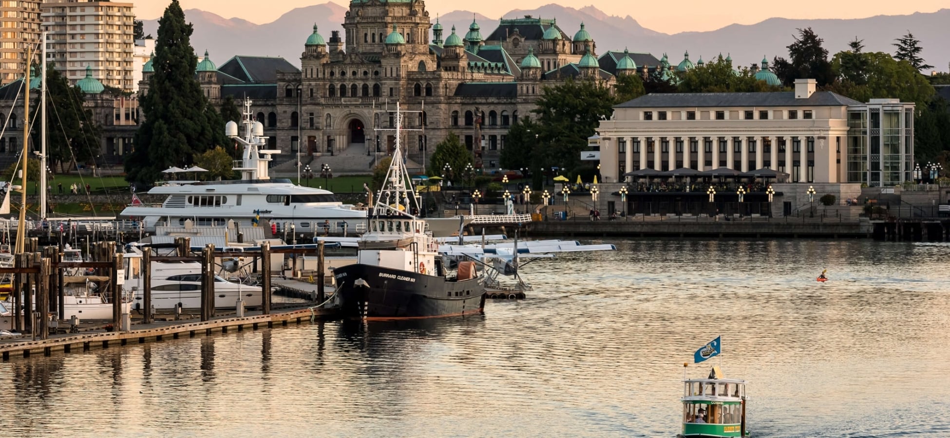 Ferry in Victoria Inner Harbour in BC, Canada