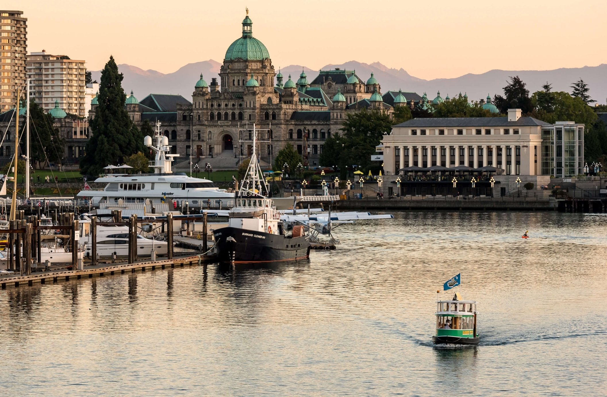 Ferry in Victoria Inner Harbour in BC, Canada