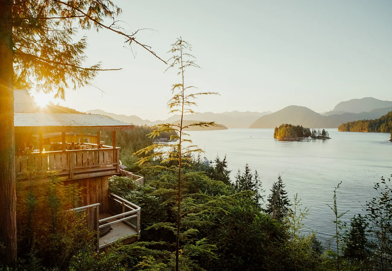 View of Sechelt Inlet from West Coast Wilderness Lodge in Egmont.