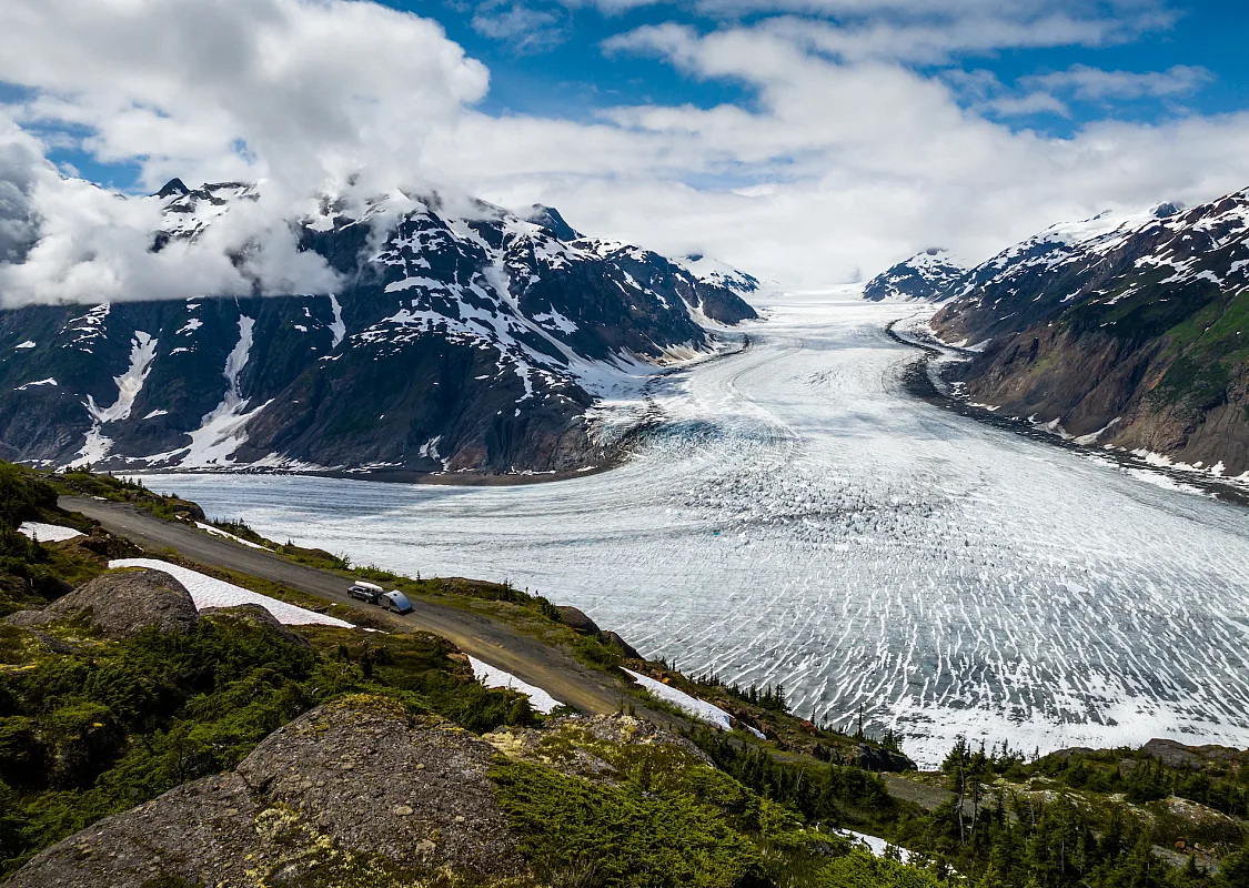 River flowing between mountains