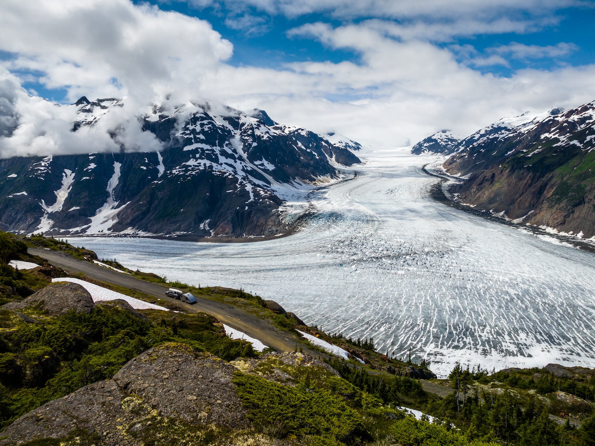 River flowing between mountains