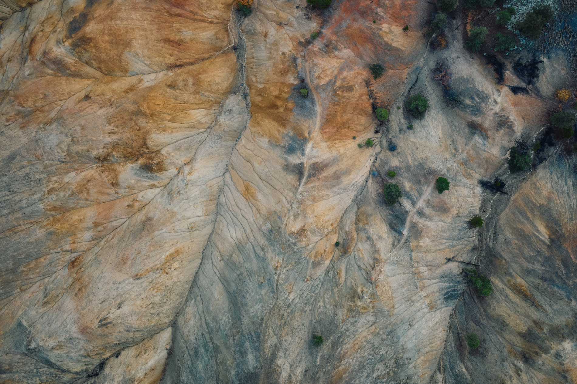 Aerial view of the Painted Hills outside Cache Creek.