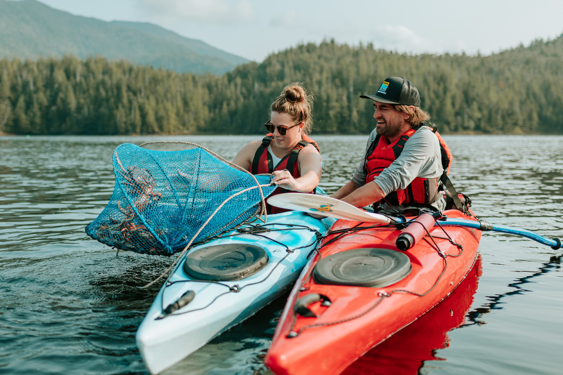 Two people in kayaks