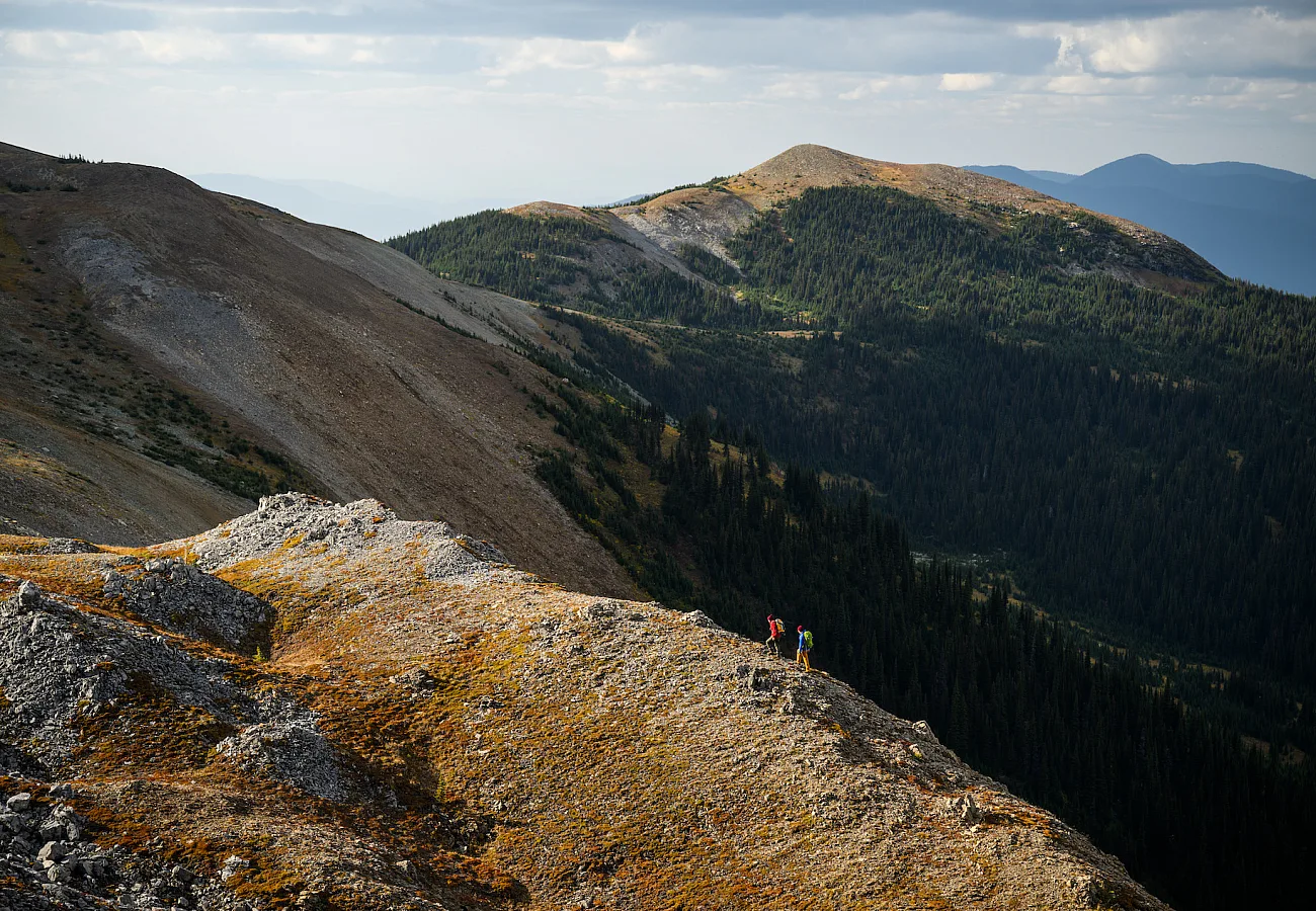 Two people hiking