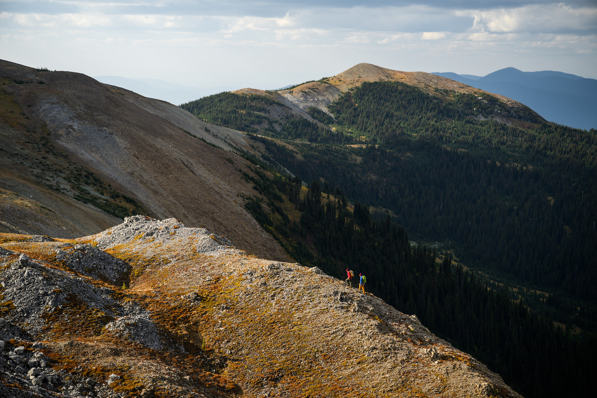 Two people hiking