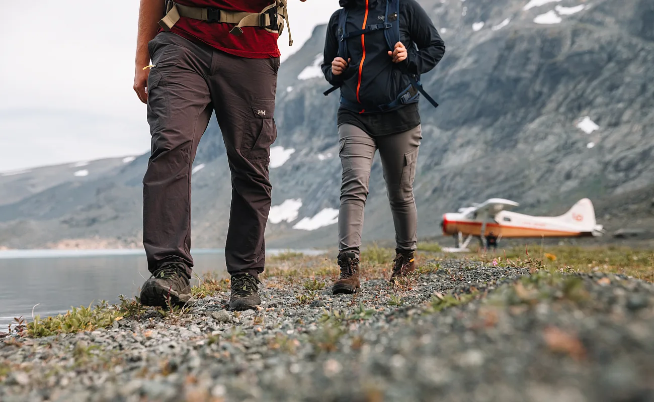 Two people hiking