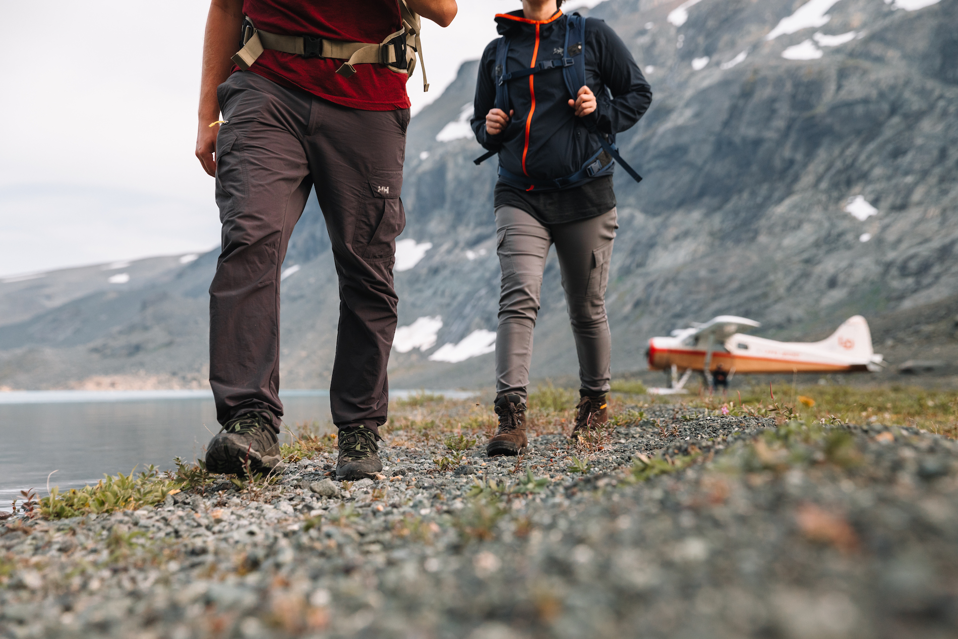 Two people hiking
