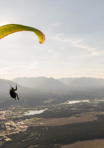 A Paraglider over Mt Swansea