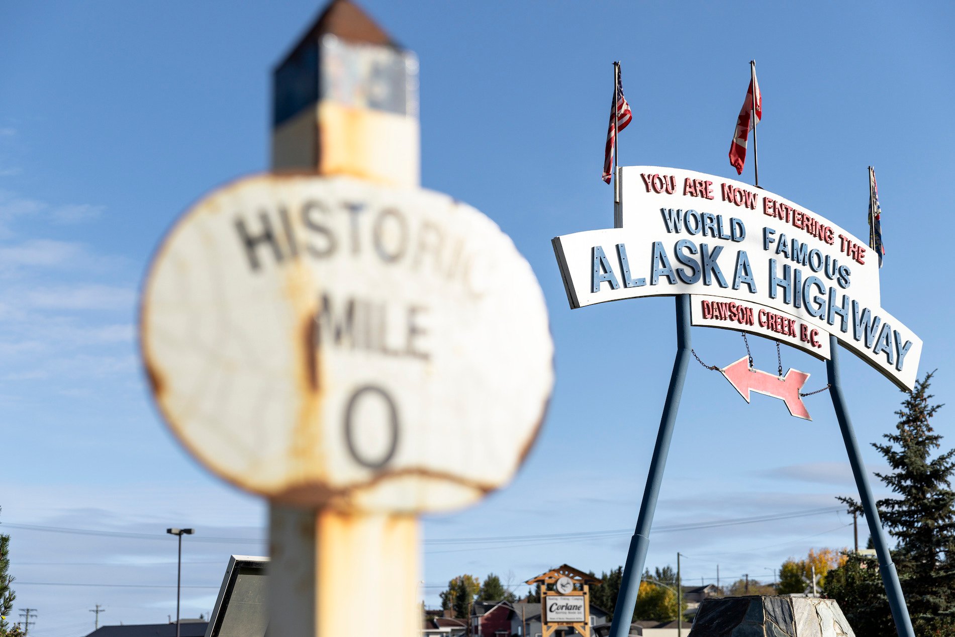 View of a mile 0 sign