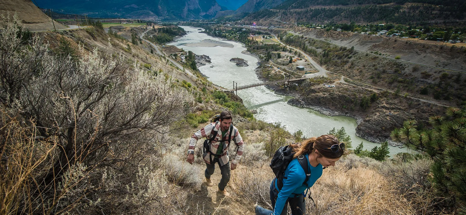 Wandern an den Flussufern des Fraser River in Lillooet