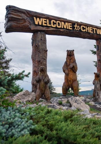 Chainsaw carvings in Chetwynd.