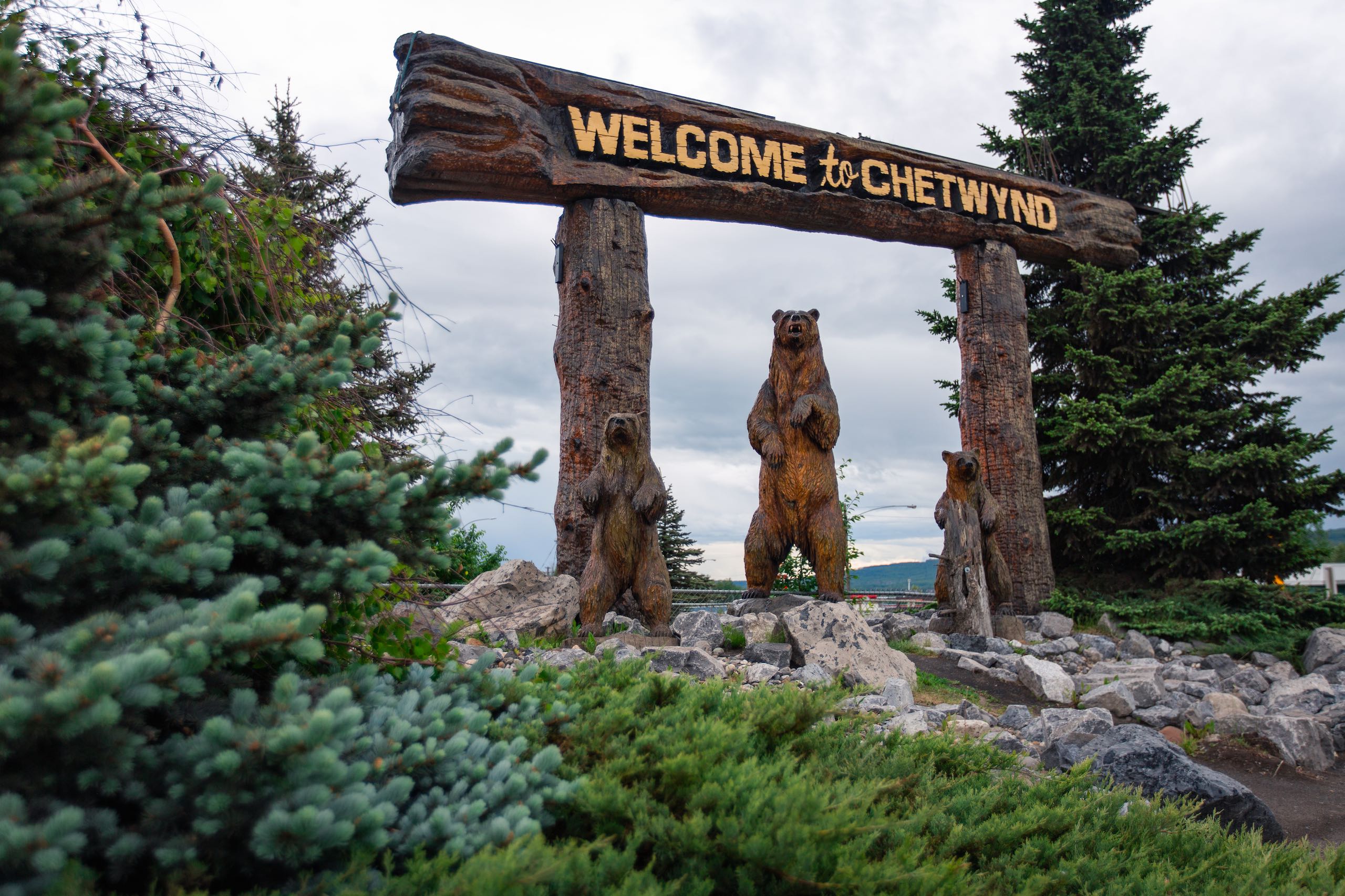 Chainsaw carvings in Chetwynd.