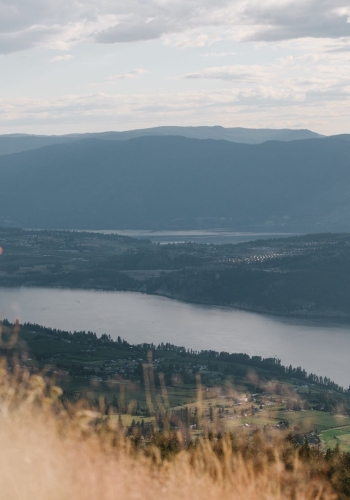 Person on a trail at the Oyama Lookout