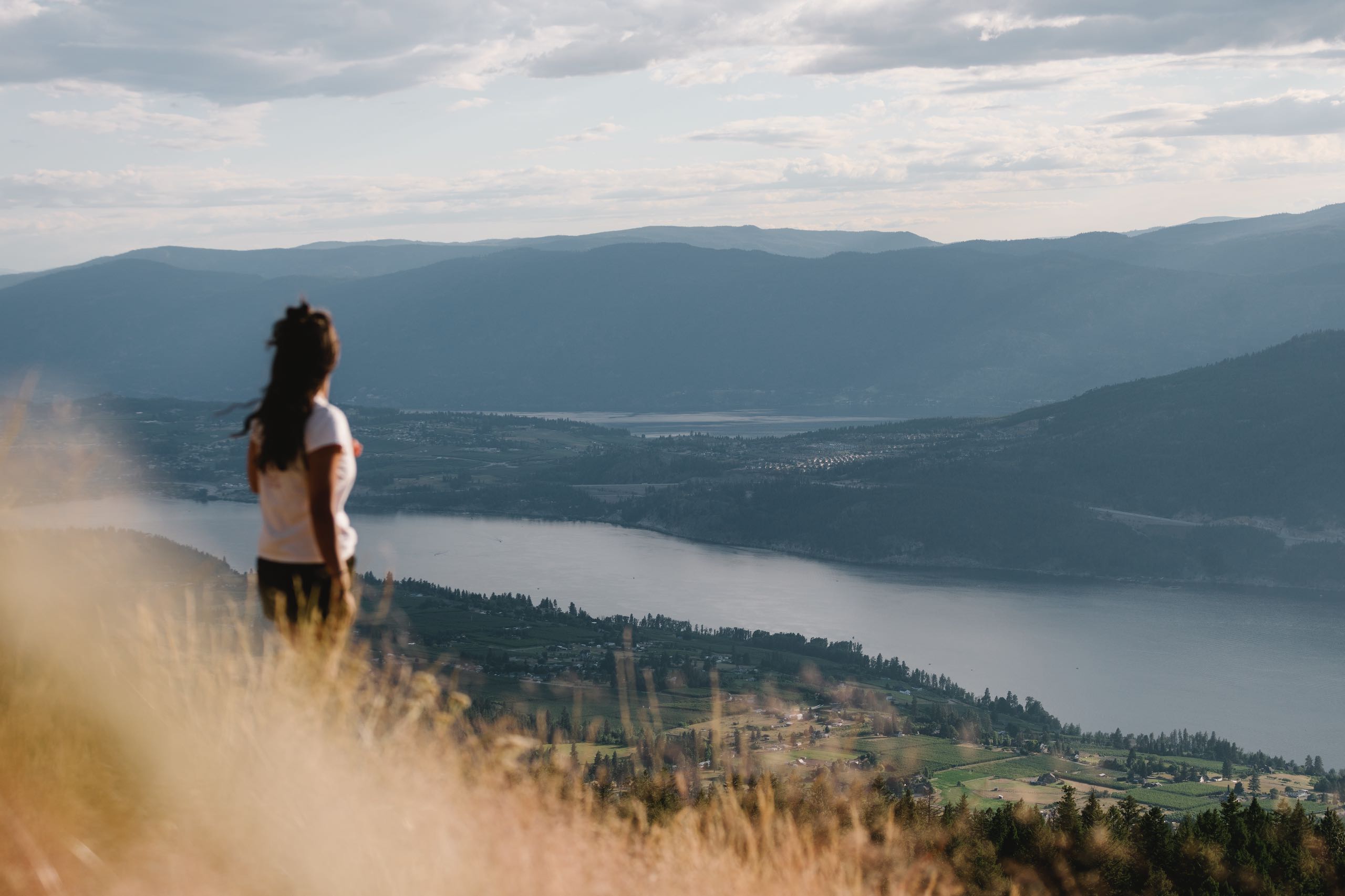 Person on a trail at the Oyama Lookout