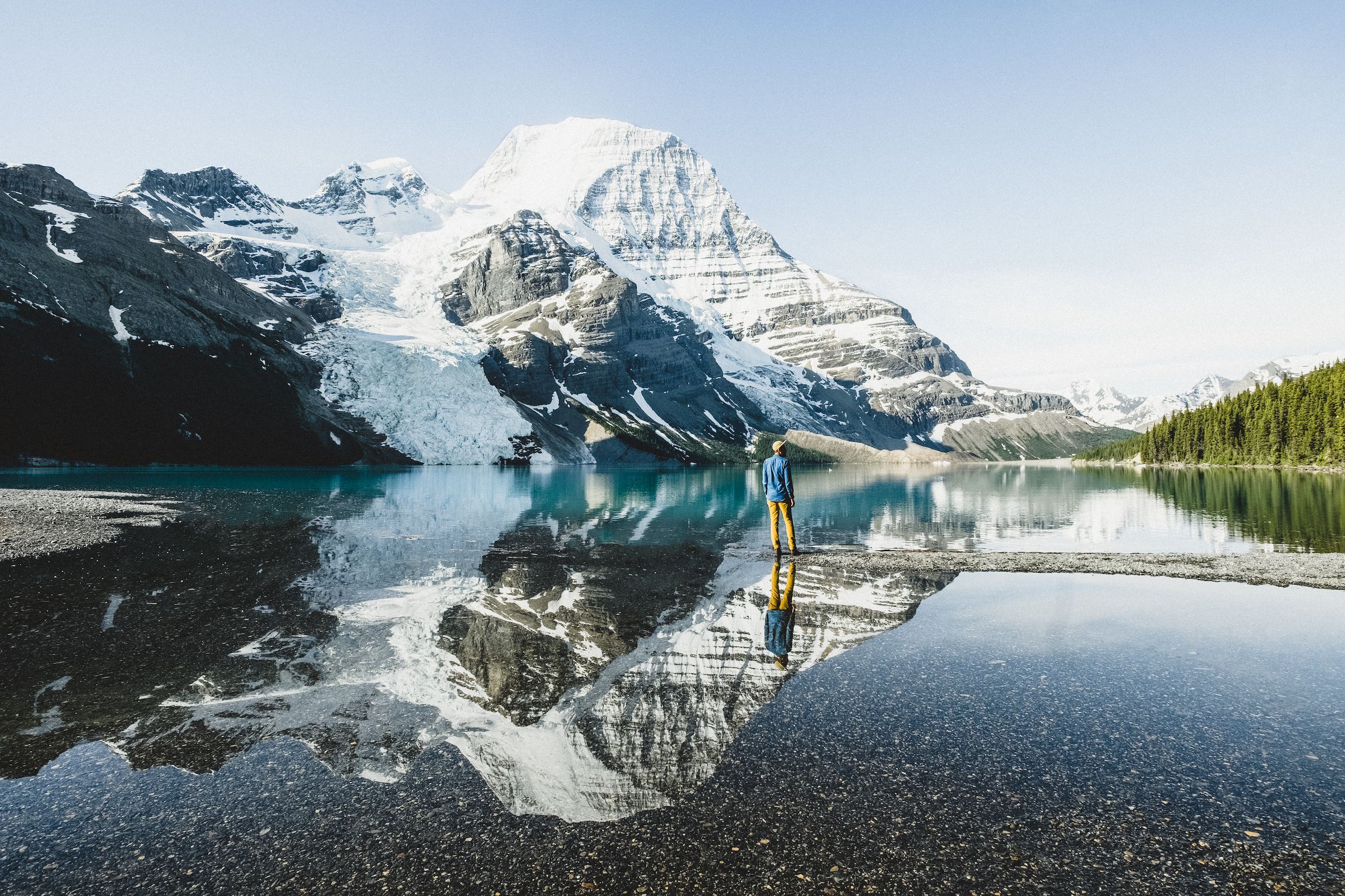 Mount Robson reflected on the water