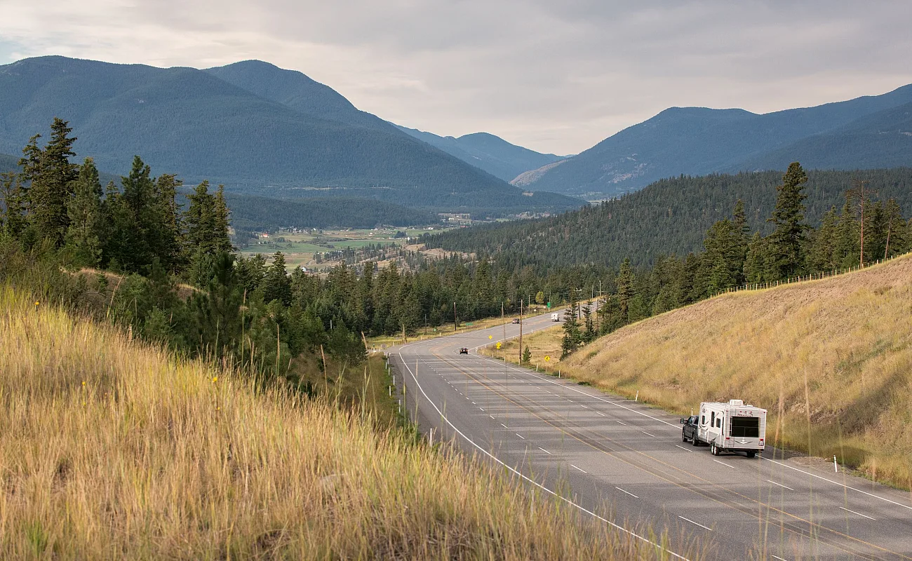 RV on the Cariboo Highway in Clinton along the Gold Rush Trail