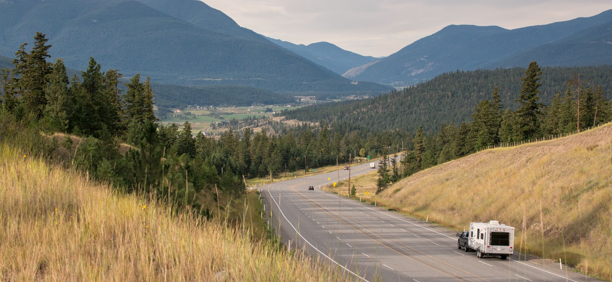 RV on the Cariboo Highway in Clinton along the Gold Rush Trail