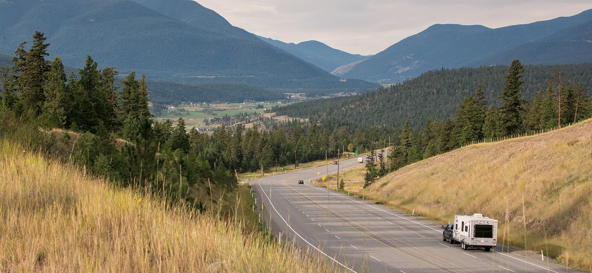 Casa rodante en Cariboo Highway en Clinton a lo largo del Gold Rush Trail