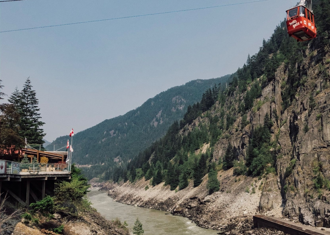 Hell's Gate Airtram (gondola) over the Fraser River and Fraser Canyon