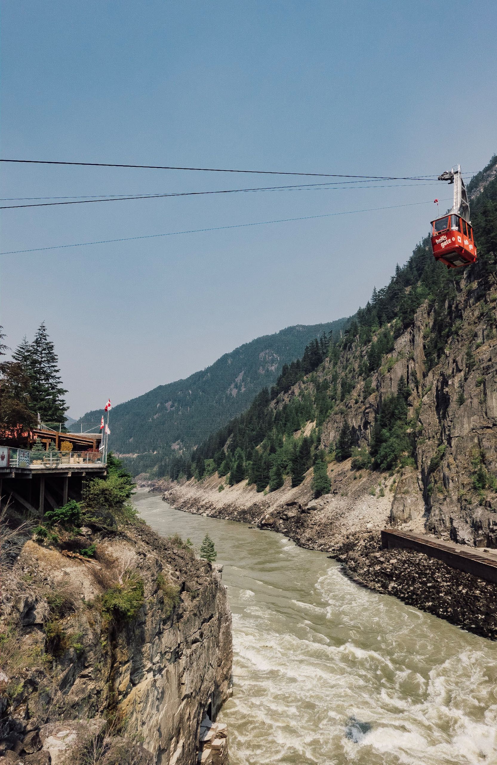 Hell's Gate Airtram (gondola) over the Fraser River and Fraser Canyon