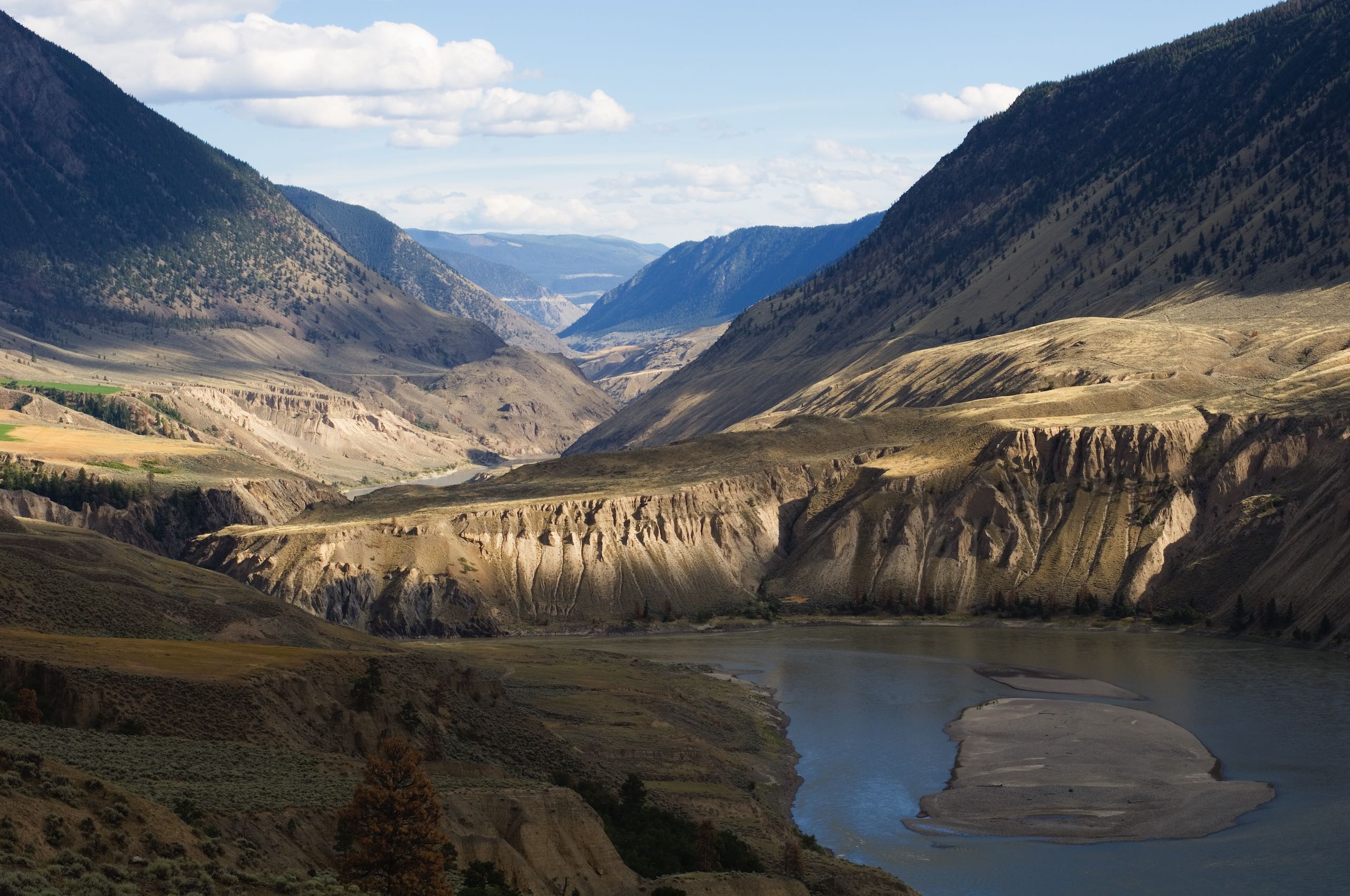 View of the Fraser River and mountains.