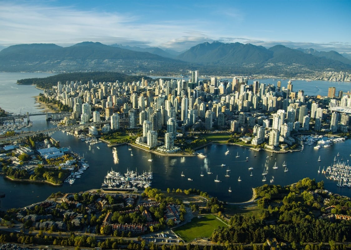 Vistas aéreas de la ciudad y el centro